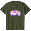 imageFurby Club Furby Colorful Gradient Furry Logo TShirtOlive Green
