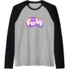 imageFurby Club Furby Colorful Gradient Furry Logo Raglan Baseball TeeBlackAthletic Heather