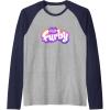 imageFurby Club Furby Colorful Gradient Furry Logo Raglan Baseball TeeNavy BlueAthletic Heather
