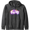 imageFurby Club Furby Colorful Gradient Furry Logo Zip HoodieDark Heather Grey