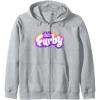 imageFurby Club Furby Colorful Gradient Furry Logo Zip HoodieHeather Grey