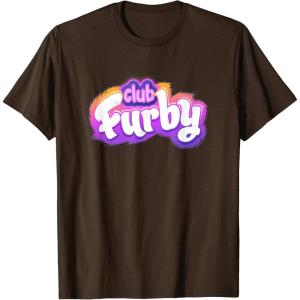 imageFurby Club Furby Colorful Gradient Furry Logo TShirtBrown
