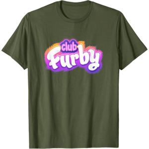 imageFurby Club Furby Colorful Gradient Furry Logo TShirtOlive Green