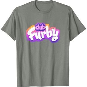 imageFurby Club Furby Colorful Gradient Furry Logo TShirtOlive Heather