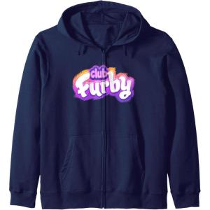 imageFurby Club Furby Colorful Gradient Furry Logo Zip HoodieNavy Blue