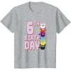 imageFurby 6th Birthday Stacked Furbies Funny Portrait TShirtHeather Grey