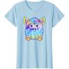 imageFurby Classic Toy Tie Dye Pattern Vintage Smiling Portrait TShirtBaby Blue