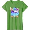 imageFurby Classic Toy Tie Dye Pattern Vintage Smiling Portrait TShirtGrass Green