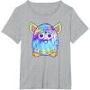 imageFurby Classic Toy Tie Dye Pattern Vintage Smiling Portrait TShirtHeather Grey
