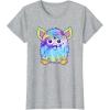 imageFurby Classic Toy Tie Dye Pattern Vintage Smiling Portrait TShirtHeather Grey