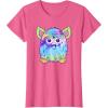 imageFurby Classic Toy Tie Dye Pattern Vintage Smiling Portrait TShirtPink Heather