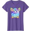 imageFurby Classic Toy Tie Dye Pattern Vintage Smiling Portrait TShirtPurple Heather