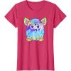 imageFurby Classic Toy Tie Dye Pattern Vintage Smiling Portrait TShirtRed Heather