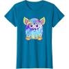 imageFurby Classic Toy Tie Dye Pattern Vintage Smiling Portrait TShirtSapphire Blue
