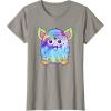 imageFurby Classic Toy Tie Dye Pattern Vintage Smiling Portrait TShirtSlate Grey