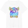 imageFurby Classic Toy Tie Dye Pattern Vintage Smiling Portrait TShirtWhite