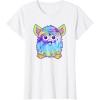imageFurby Classic Toy Tie Dye Pattern Vintage Smiling Portrait TShirtWhite