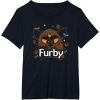 imageFurby Halloween Spooky Lines Pumpkin Furby TShirtBlack