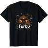 imageFurby Halloween Spooky Lines Pumpkin Furby TShirtBlack