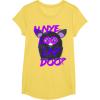 imageFurby UNyeLooLayDoo Retro Graphic Portrait TShirtLemon Yellow