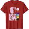 imageFurby 6th Birthday Stacked Furbies Funny Portrait TShirtCranberry Red