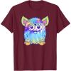 imageFurby Classic Toy Tie Dye Pattern Vintage Smiling Portrait TShirtBurgundy