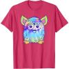 imageFurby Classic Toy Tie Dye Pattern Vintage Smiling Portrait TShirtRed Heather