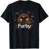 imageFurby Halloween Spooky Lines Pumpkin Furby TShirtBlack