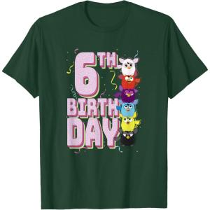 imageFurby 6th Birthday Stacked Furbies Funny Portrait TShirtDark Green