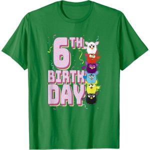 imageFurby 6th Birthday Stacked Furbies Funny Portrait TShirtKelly Green