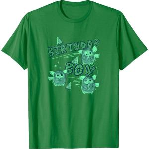 imageFurby Birthday Boy Scribble Lyrics Crazy Furbies Portrait TShirtKelly Green