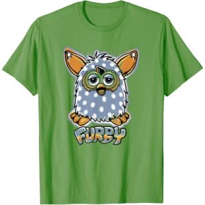 imageFurby Boom Classic Toy Polka Dot Pattern Portrait TShirtGrass Green