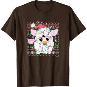 imageFurby Christmas Lights Sweater TShirtBrown