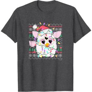 imageFurby Christmas Lights Sweater TShirtDark Heather Grey