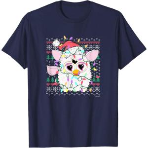 imageFurby Christmas Lights Sweater TShirtNavy Blue