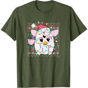 imageFurby Christmas Lights Sweater TShirtOlive Green