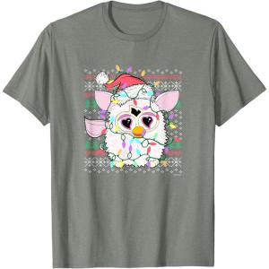 imageFurby Christmas Lights Sweater TShirtOlive Heather