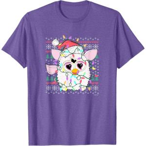imageFurby Christmas Lights Sweater TShirtPurple Heather