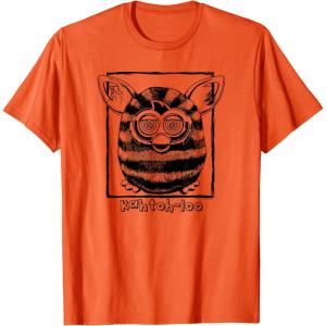 imageFurby Classic KahtohLoo Hypnotizing Eyes Vintage Portrait TShirt  UnisexAdults Kids  Grey  Short Sleeve  Small  Crew Collar  Modern Vintage  Cartoon  Vacation  Classic  TShirtOrange