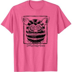 imageFurby Classic KahtohLoo Hypnotizing Eyes Vintage Portrait TShirt  UnisexAdults Kids  Grey  Short Sleeve  Small  Crew Collar  Modern Vintage  Cartoon  Vacation  Classic  TShirtPink Heather