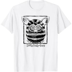 imageFurby Classic KahtohLoo Hypnotizing Eyes Vintage Portrait TShirt  UnisexAdults Kids  Grey  Short Sleeve  Small  Crew Collar  Modern Vintage  Cartoon  Vacation  Classic  TShirtWhite