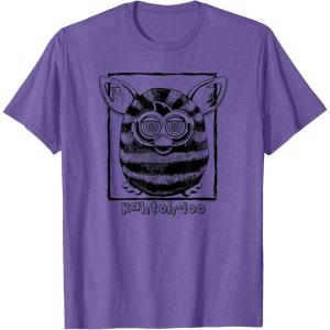 imageFurby Classic KahtohLoo Hypnotizing Eyes Vintage Portrait TShirt  UnisexAdults Kids  Grey  Short Sleeve  Small  Crew Collar  Modern Vintage  Cartoon  Vacation  Classic  TShirtPurple Heather