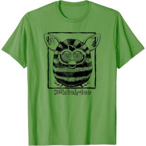 imageFurby Classic KahtohLoo Hypnotizing Eyes Vintage Portrait TShirt  UnisexAdults Kids  Grey  Short Sleeve  Small  Crew Collar  Modern Vintage  Cartoon  Vacation  Classic  TShirtGrass Green