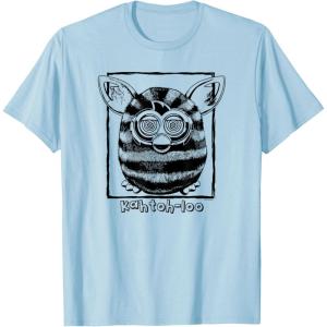 imageFurby Classic KahtohLoo Hypnotizing Eyes Vintage Portrait TShirt  UnisexAdults Kids  Grey  Short Sleeve  Small  Crew Collar  Modern Vintage  Cartoon  Vacation  Classic  TShirtBaby Blue