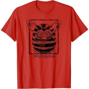 imageFurby Classic KahtohLoo Hypnotizing Eyes Vintage Portrait TShirt  UnisexAdults Kids  Grey  Short Sleeve  Small  Crew Collar  Modern Vintage  Cartoon  Vacation  Classic  TShirtRed