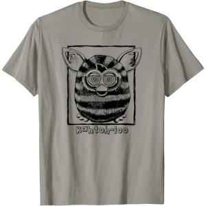 imageFurby Classic KahtohLoo Hypnotizing Eyes Vintage Portrait TShirt  UnisexAdults Kids  Grey  Short Sleeve  Small  Crew Collar  Modern Vintage  Cartoon  Vacation  Classic  TShirtSlate Grey