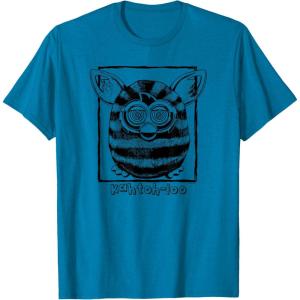 imageFurby Classic KahtohLoo Hypnotizing Eyes Vintage Portrait TShirt  UnisexAdults Kids  Grey  Short Sleeve  Small  Crew Collar  Modern Vintage  Cartoon  Vacation  Classic  TShirtSapphire Blue