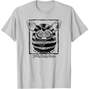 imageFurby Classic KahtohLoo Hypnotizing Eyes Vintage Portrait TShirt  UnisexAdults Kids  Grey  Short Sleeve  Small  Crew Collar  Modern Vintage  Cartoon  Vacation  Classic  TShirtSilver Grey