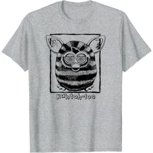 imageFurby Classic KahtohLoo Hypnotizing Eyes Vintage Portrait TShirt  UnisexAdults Kids  Grey  Short Sleeve  Small  Crew Collar  Modern Vintage  Cartoon  Vacation  Classic  TShirtHeather Grey