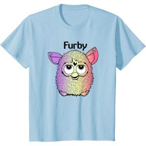 imageFurby Classic Toy Multi Colored Vintage Portrait TShirtBaby Blue